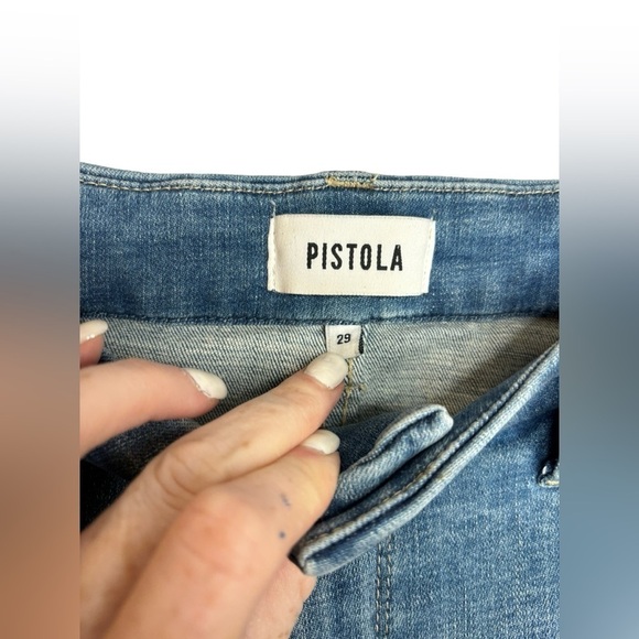 Pistola Light Wash Distressed Cropped Ankle Jean Size 29 - Picture 3 of 9
